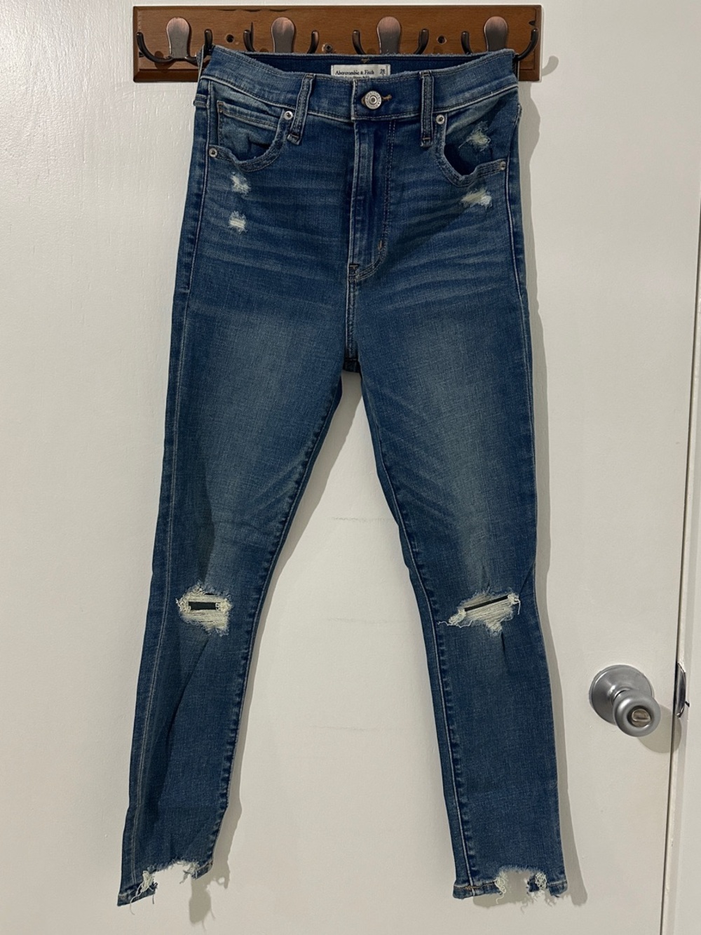 Abercrombie & Fitch Dark Blue Distressed Skinny Jeans